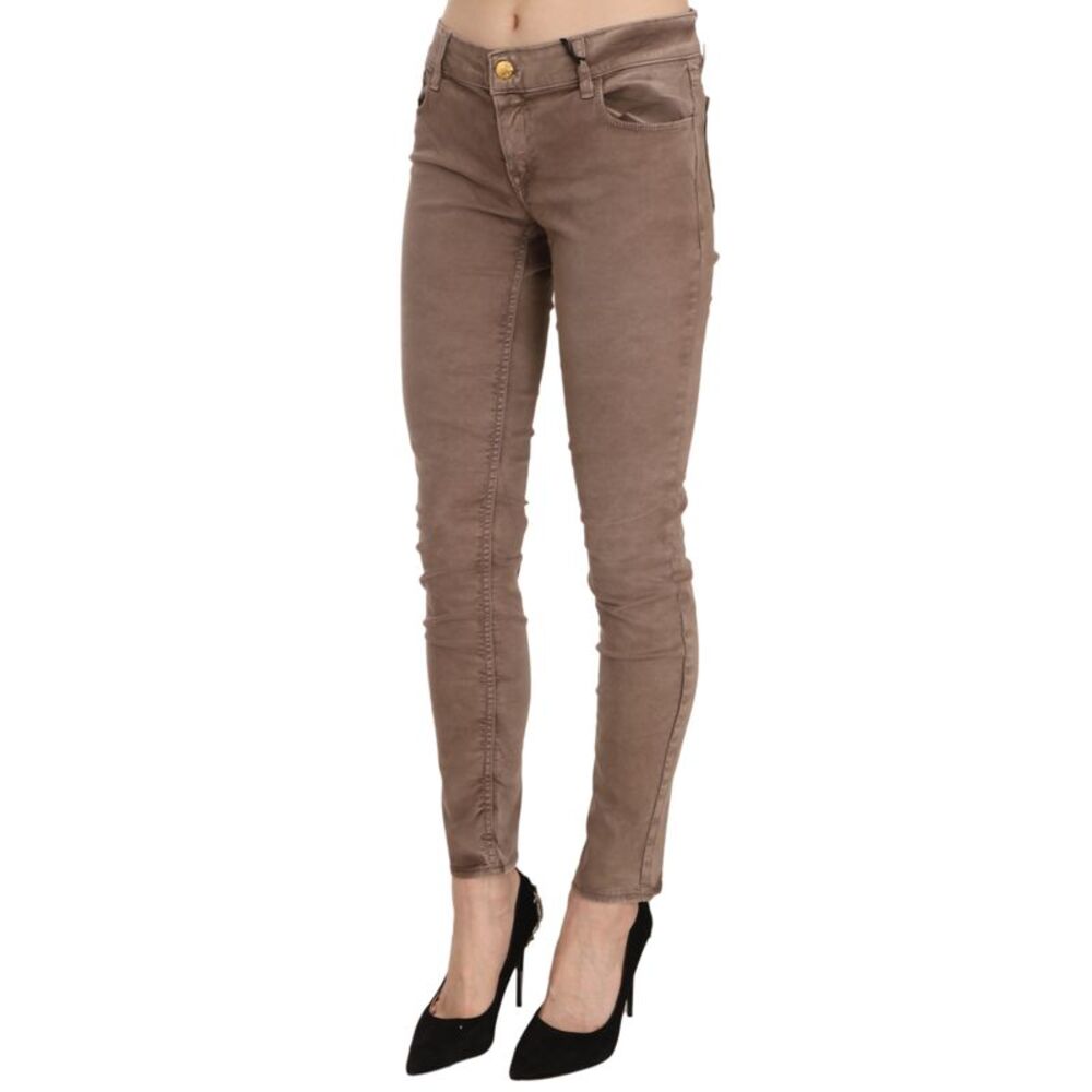 CYCLE Brown Low Waist Slim Fit Skinny Women's Pants